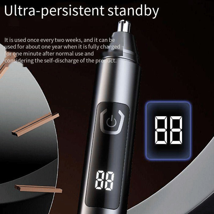 Custom USB Rechargeable Small Compact Design Cordless Rotary Electric Portable Ear and Nose Hair Trimmer for Men