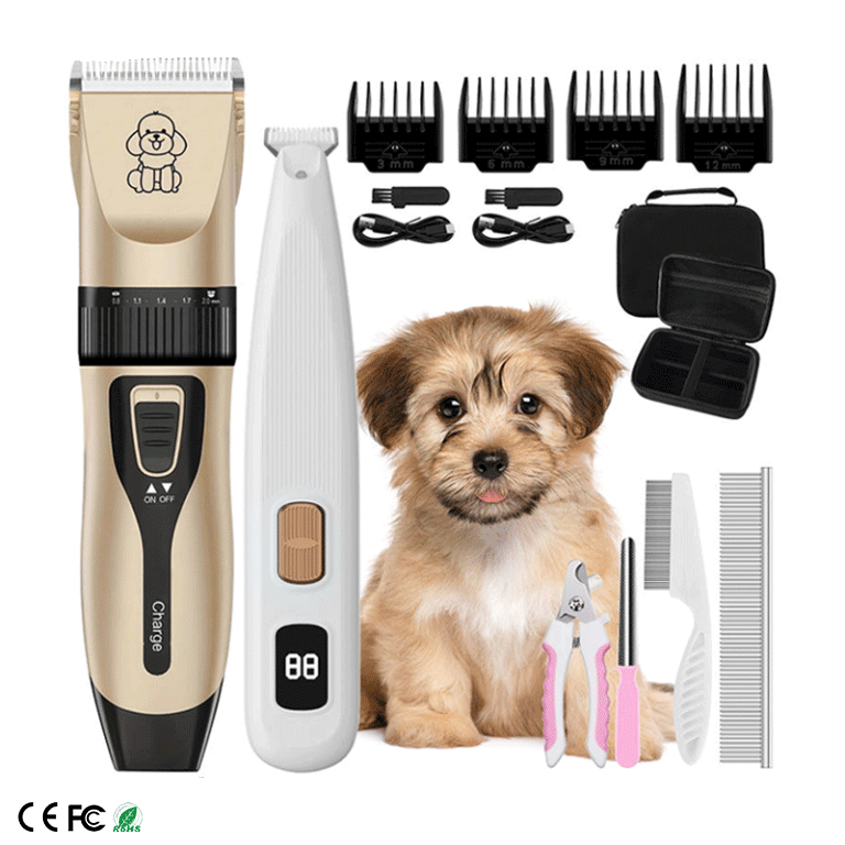 Professional Cordless Clippers Nail Kit Hair Paw Trimmer Machine for Small Animals Electric Dog Grooming Tools