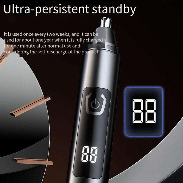 Custom USB Rechargeable Small Compact Design Cordless Rotary Electric Portable Ear and Nose Hair Trimmer for Men