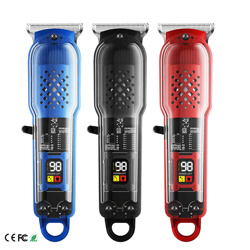 Transparent Electric Men’s Beard Trimmer Cordless Hair Clipper Adjustable Limiting Comb Household Electric Hair Trimmer Kit