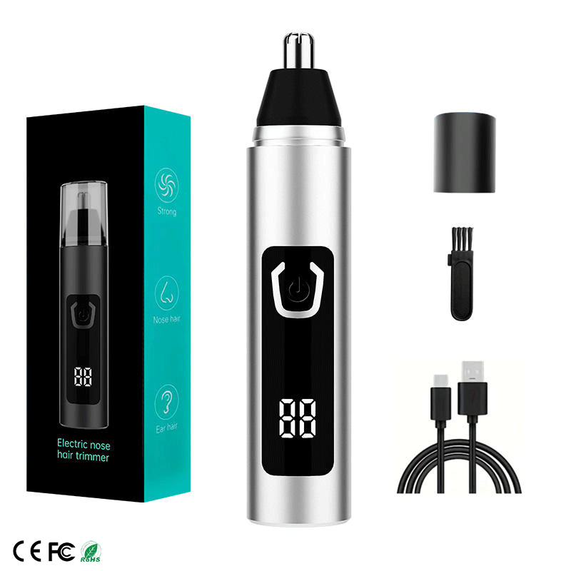 Wholesale Portable LED Display USB Rechargeable Cordless Mini Electric Ear and Nose Hair Trimmer for Men