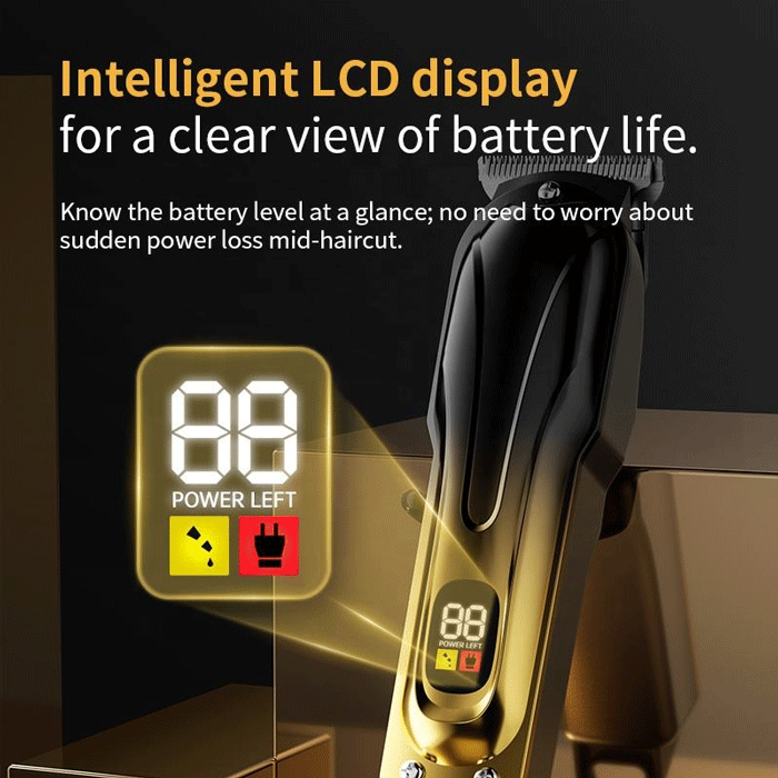 Electric Hair Clipper Men’s Hair Clipper USB Rechargeable Cordless Hair Clipper Set with Large Capacity Battery
