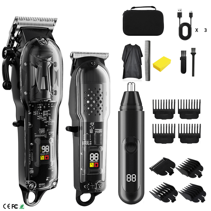 Multifunctional Rechargeable Men’s Tondeuse Clipper Cordless Barber Tool Kit