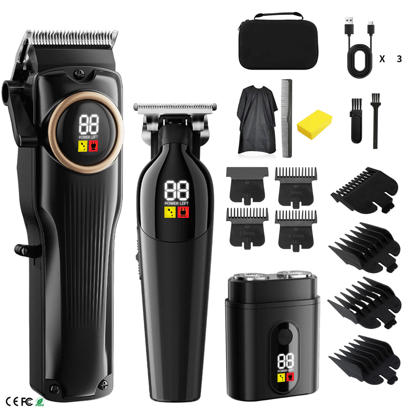 electric shaver grooming kit accessories and packaging inspection
