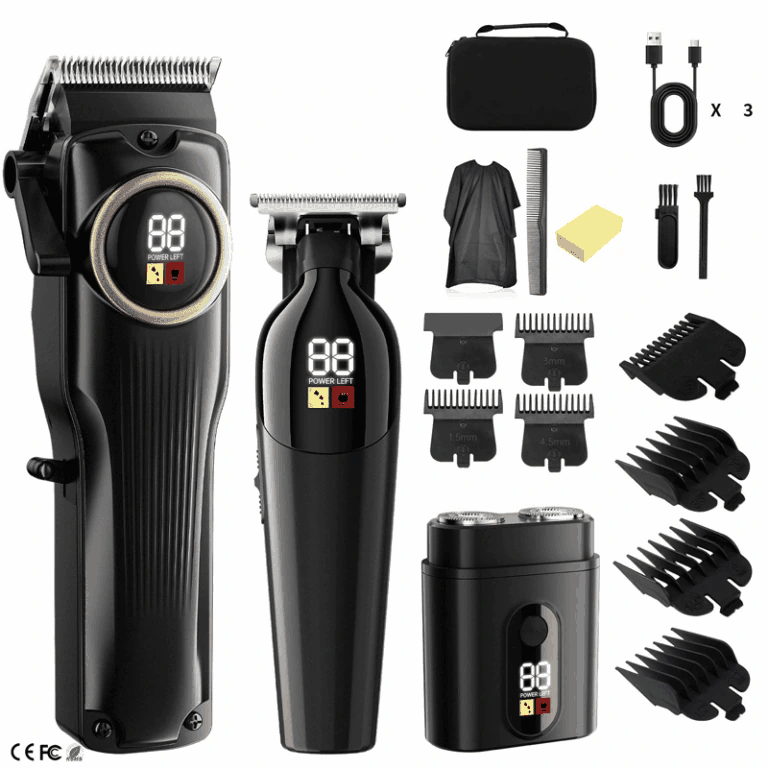 Three compact dual head electric shavers shown as an official SUOKE product reference